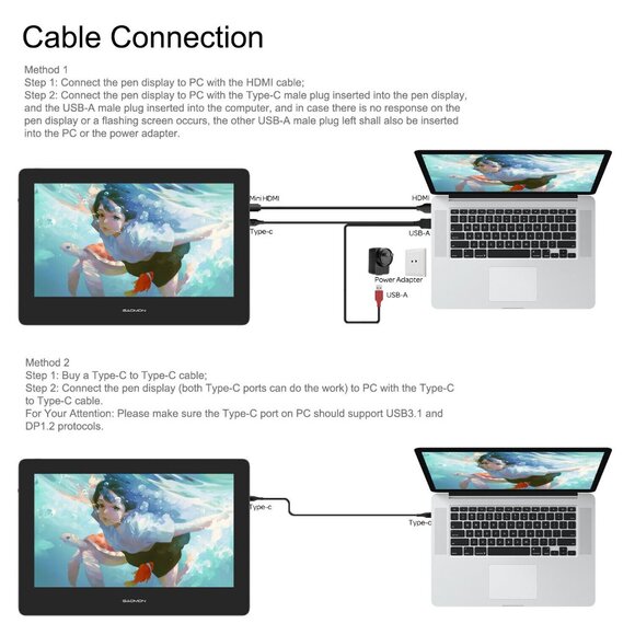 13.3 inch Graphic Tablet With Screen Full-laminated Pen Display GAOMON PD1320 - Picture 6 of 11